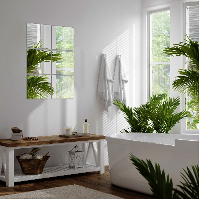 Square mirror tiles self-adhesive