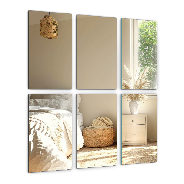 Rectangular mirror tiles self-adhesive