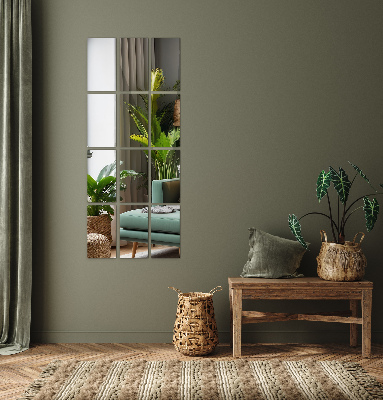 Rectangular mirror tiles self-adhesive