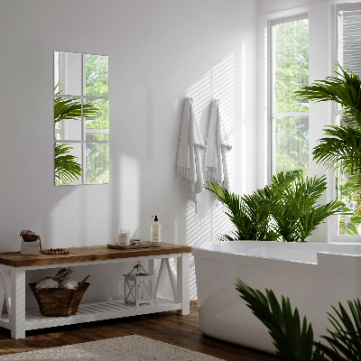 Rectangular mirror tiles self-adhesive