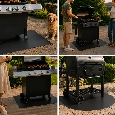 Grill pad for deck square 39x39 inch