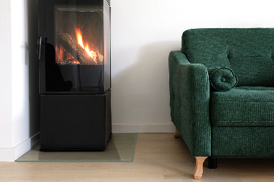Glass hearth for log burner transparent