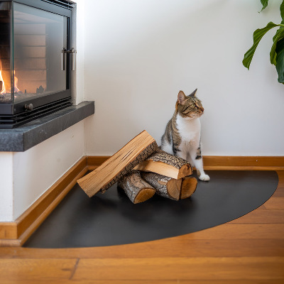 Hearth plate Quarter-circle black metal