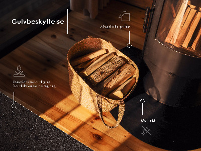 Hearth plate Quarter-circle black metal