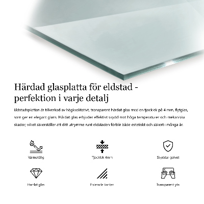 Glass hearth for log burner hexagonal transparent