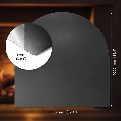 Fireplace base Semi-oval black metal