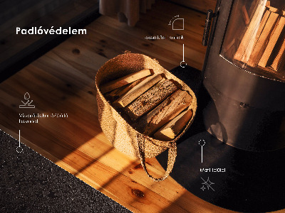 Fireplace base Semi-oval black metal