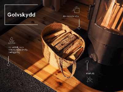 Fireplace base Semi-oval black metal