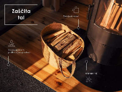 Fireplace base Semi-oval black metal