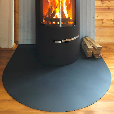 Fireplace base Semi-oval black metal
