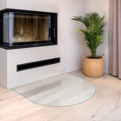 Glass hearth plate Semi-transparent semi-oval