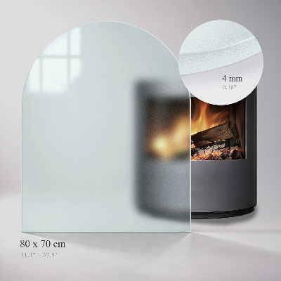 Glass hearth plate Semi-transparent semi-oval