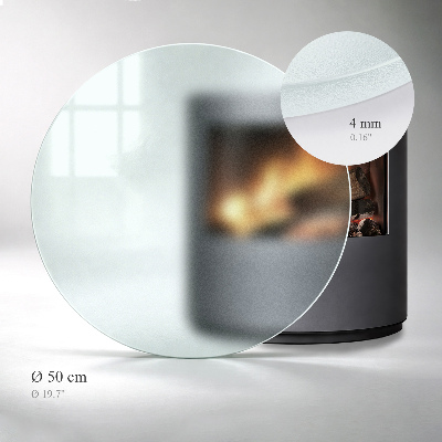 Glass hearth pad Semi-transparent round
