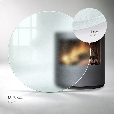 Glass hearth pad Semi-transparent round