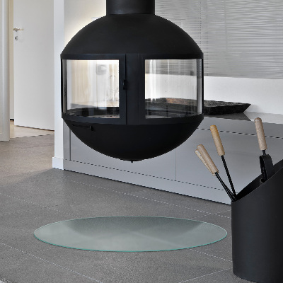 Glass hearth pad Semi-transparent round