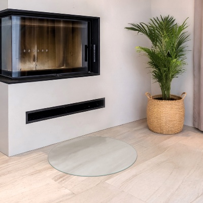 Glass hearth pad Semi-transparent round