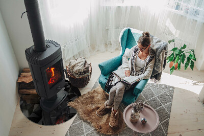 Glass fire hearth round Three-dimensional geometry