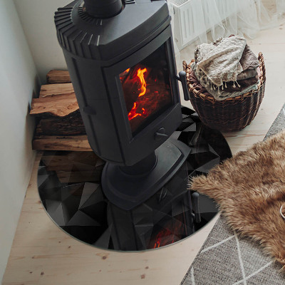 Glass fire hearth round Three-dimensional geometry