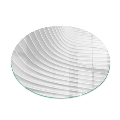 Glass hearth for stove round Waves of delicate lines