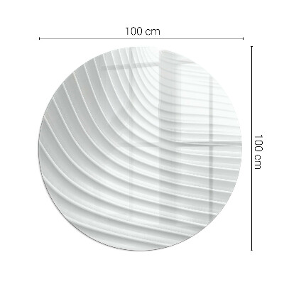 Glass hearth for stove round Waves of delicate lines