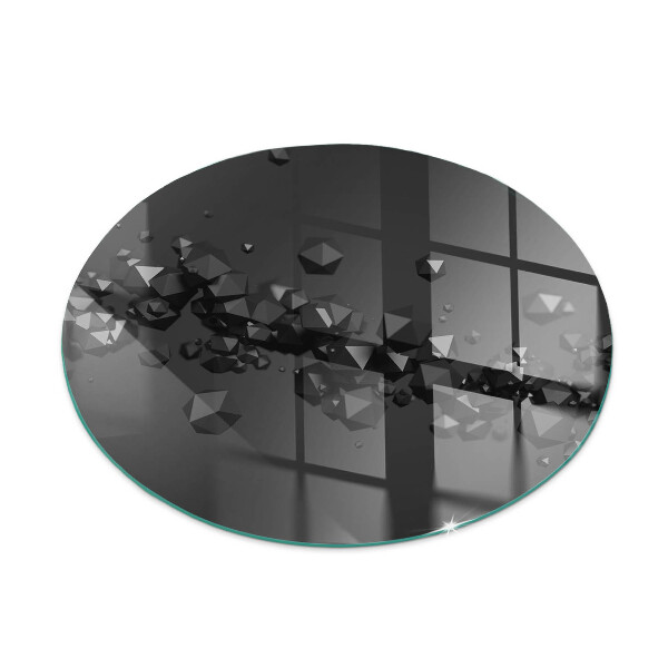 Glass fire hearth round Abstract Cloud of Solids