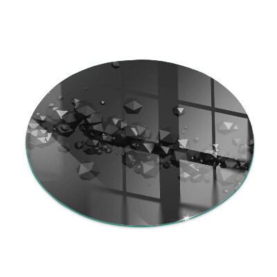 Glass fire hearth round Abstract Cloud of Solids