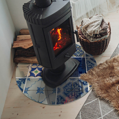 Glass fire hearth round Ceramic Tile Patterns