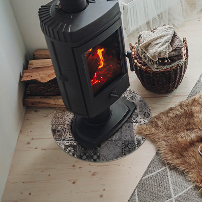Glass hearth for stove round Decorative tile patterns
