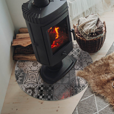 Glass hearth for stove round Decorative tile patterns