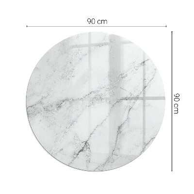 Glass fire hearth round Veined marble pattern