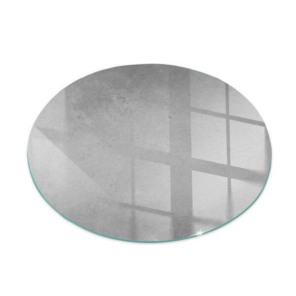 Glass hearth for stove round Concrete texture with effect
