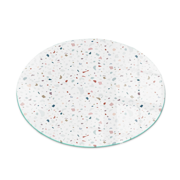 Glass hearth for stove round Pattern with small shapes