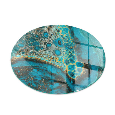 Glass fire hearth round Abstract organic pattern
