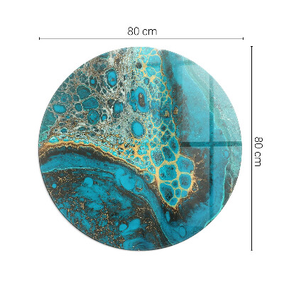 Glass fire hearth round Abstract organic pattern