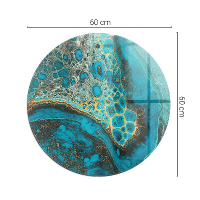 Glass fire hearth round Abstract organic pattern