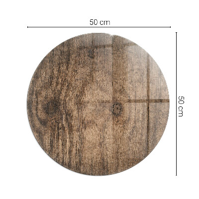 Glass fire hearth round Natural wood pattern