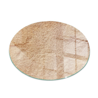 Glass hearth for stove round Natural stone texture
