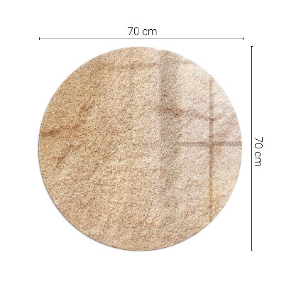 Glass hearth for stove round Natural stone texture
