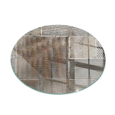 Glass fire hearth round Perforated sheet pattern