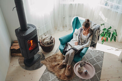 Glass fire hearth round Perforated sheet pattern