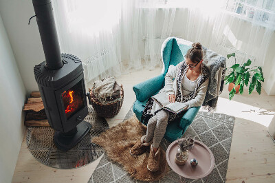 Glass fire hearth round Perforated sheet pattern