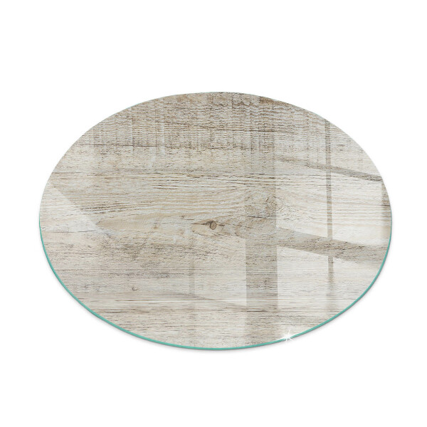 Glass hearth for stove round Light wood texture