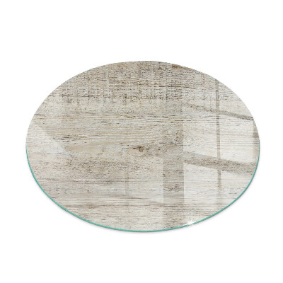 Glass hearth for stove round Light wood texture