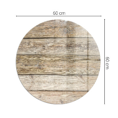 Glass fire hearth round Wooden board in the layout