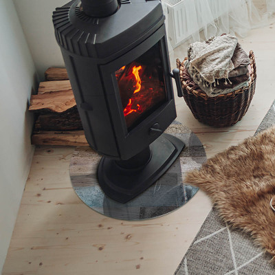 Glass hearth for stove round Boards in different shades