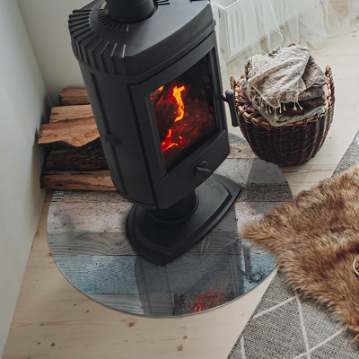Glass hearth for stove round Boards in different shades