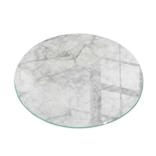 Glass fire hearth round Marble texture pattern