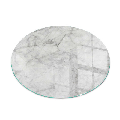 Glass fire hearth round Marble texture pattern