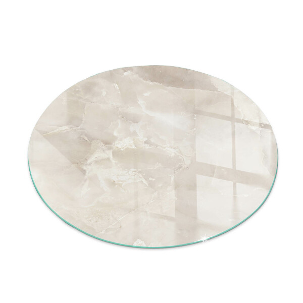 Glass hearth for stove round Natural marble pattern