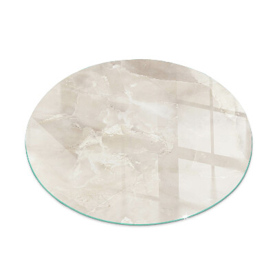 Glass hearth for stove round Natural marble pattern